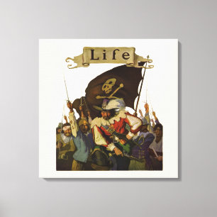 Vintage Piratliv Wyeth-illustration Canvastryck