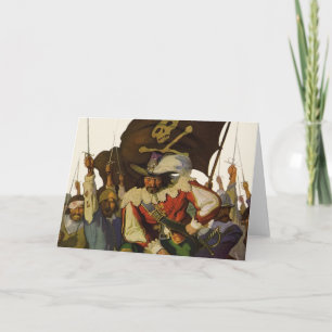 Vintage Piratliv Wyeth-illustration Kort