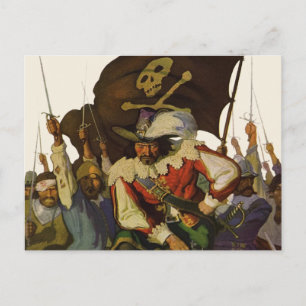 Vintage Piratliv Wyeth-illustration Vykort