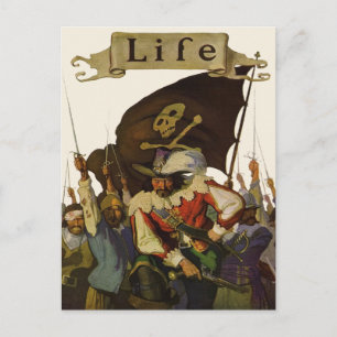 Vintage Piratliv Wyeth-illustration Vykort