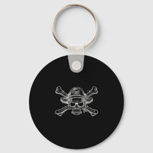 Vintage piratskalle och korsben skelett jolly nyckelring