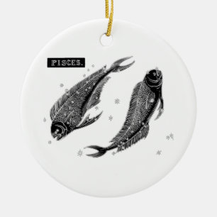 Vintage Pisces Julgransprydnad Keramik