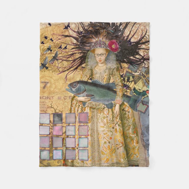 Vintage Pisces Woman gotiic Classic Fleecefilt (Framsidan)