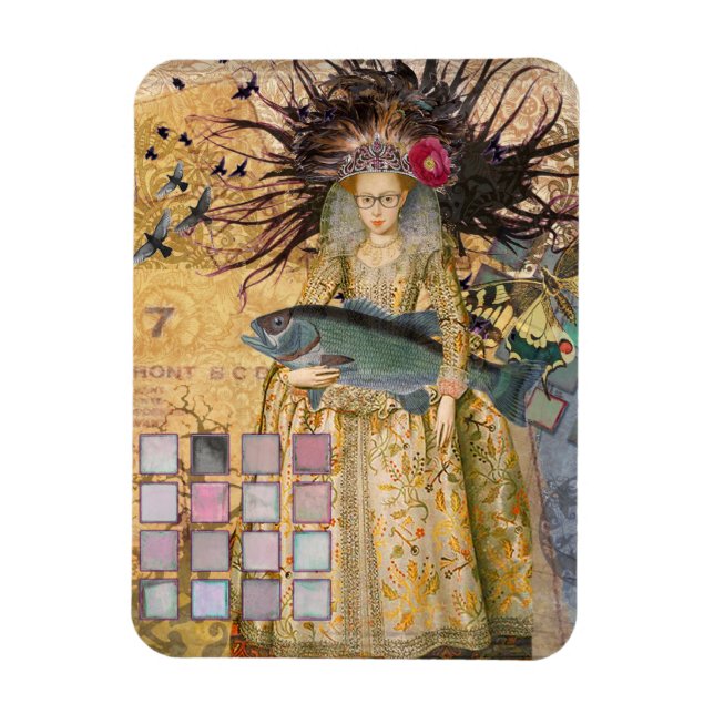 Vintage Pisces Woman gotiic Classic Magnet (Vertikal)