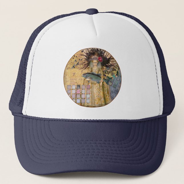 Vintage Pisces Woman gotiic Classic Truckerkeps (Framsida)
