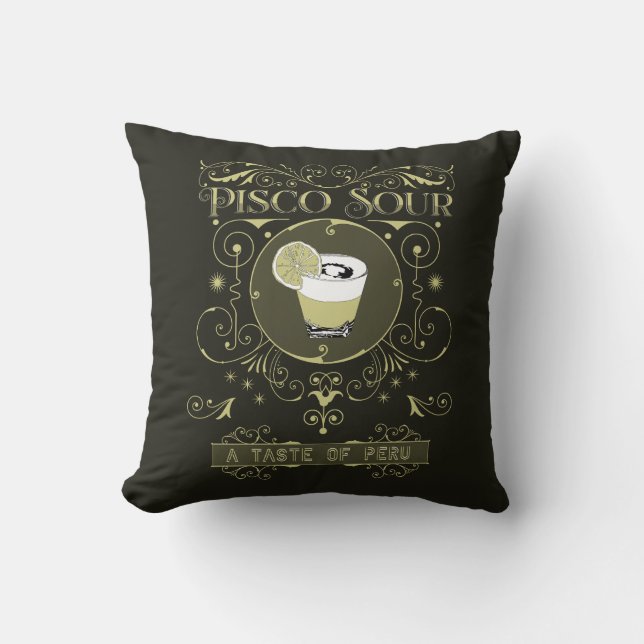 Vintage Pisco Sour Kudde (Framsida)