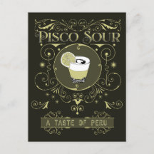 Vintage Pisco Sour-vykort