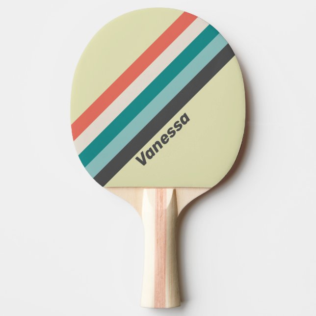 Vintage pistaschrandig med namn pingisracket (Framsidan)