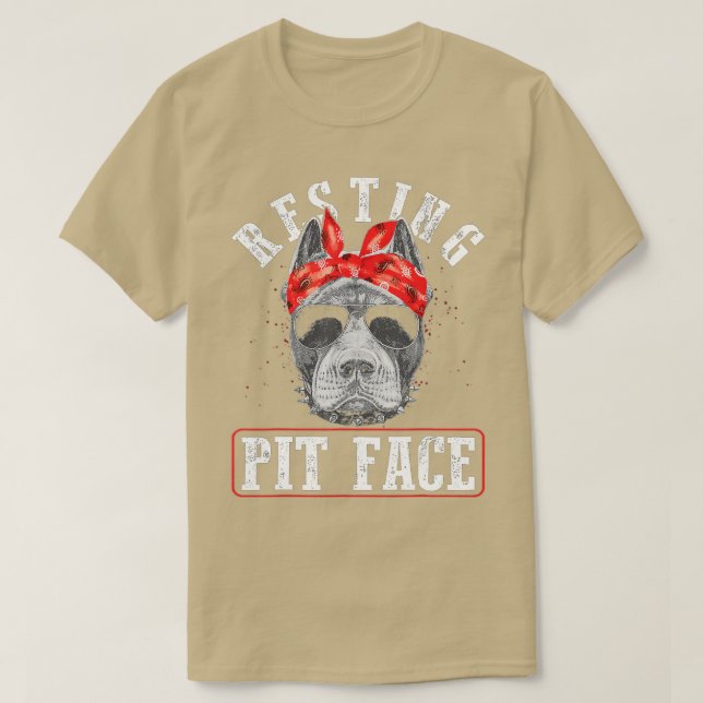 Vintage Pitbull Restit FaceFunny Pitbull Kärlek T Shirt (Design framsida)
