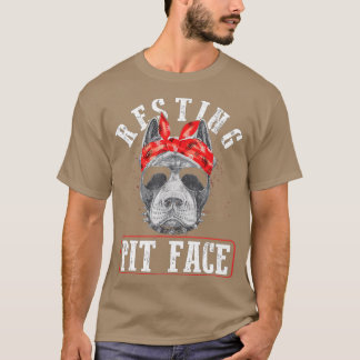Vintage Pitbull Restit FaceFunny Pitbull Kärlek T Shirt