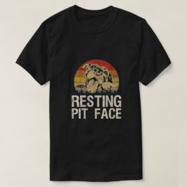 Vintage Pitbull Restpit Ansikte - Lustigt Pitbull T Shirt