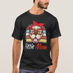 Vintage Pittie Mamma American Pitbull Terrier Hund T Shirt