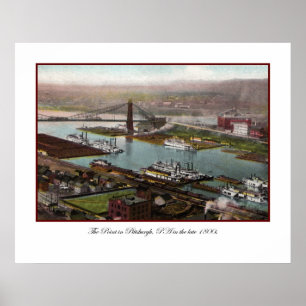 Vintage Pittsburgh 1800-årskonstruktion Poster