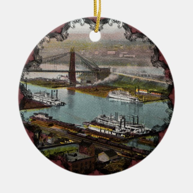 Vintage Pittsburgh 1800-talet Ornament (Framsidan)