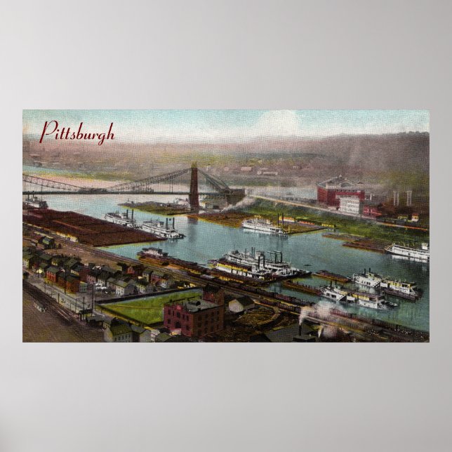 Vintage Pittsburgh 1800-talet Poster (Framsidan)
