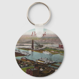 Vintage Pittsburgh 1800-talskedja Nyckelring