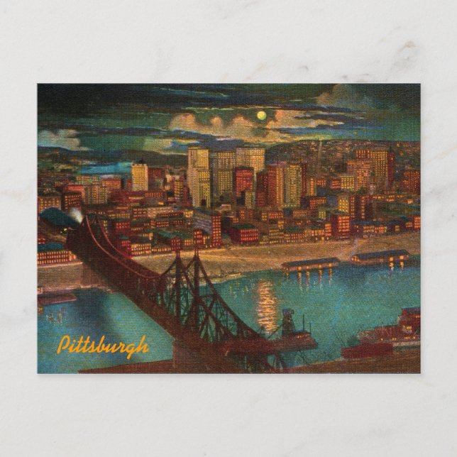 Vintage Pittsburgh med måndagskort Vykort (Framsida)