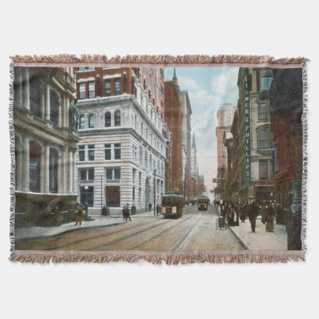 Vintage Pittsburgh, PA Throw Blanket Filt (Framsidan)