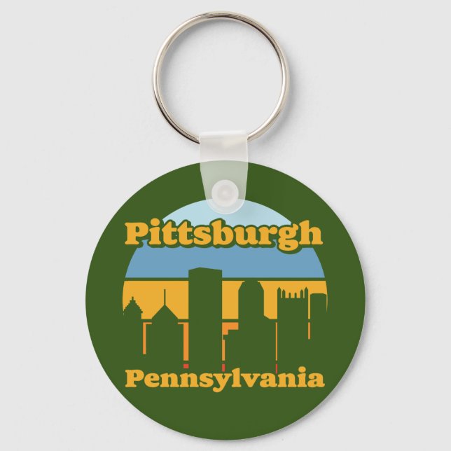Vintage Pittsburgh Pennsylvania Nyckelring (Framsida)