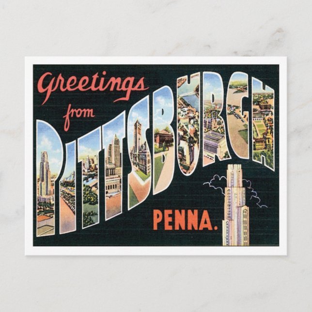 Vintage Pittsburgh Pennsylvania Vykort (Framsida)