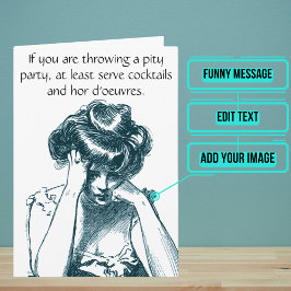 Vintage Pity Party Birthday Card Kort