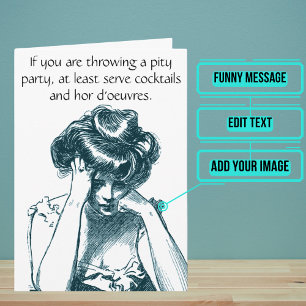 Vintage Pity Party Birthday Card Kort