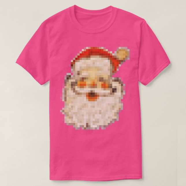Vintage Pixel Santa T Shirt (Design framsida)