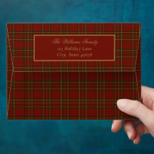 Vintage Plaid Familjefoto Jul