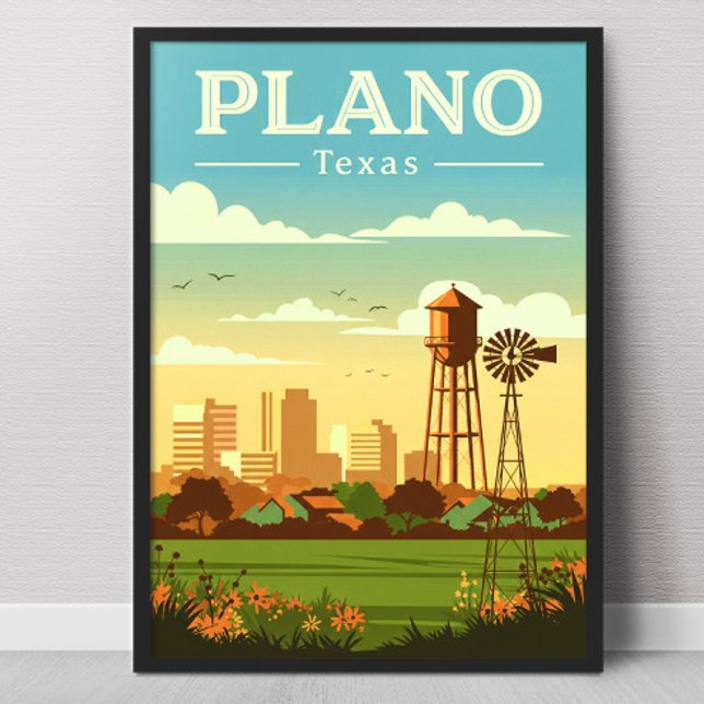 Vintage Plano Texas Poster (Skapare uppladdad)