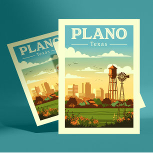 Vintage Plano Texas Vykort