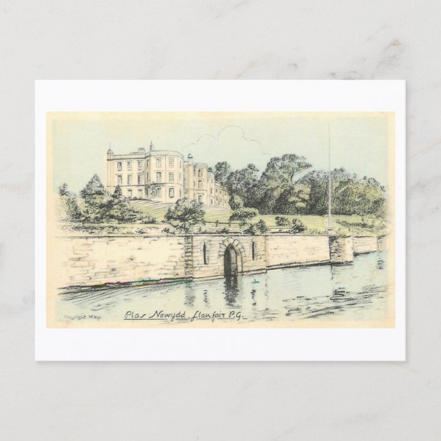 Vintage Plas Newydd House Vykort (Framsida)