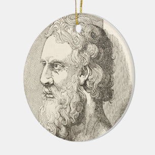 Vintage Plato filosofillustrationen Julgransprydnad Keramik
