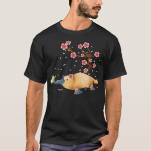 Vintage Platypus japansk Cherry Blommar Flower S T Shirt