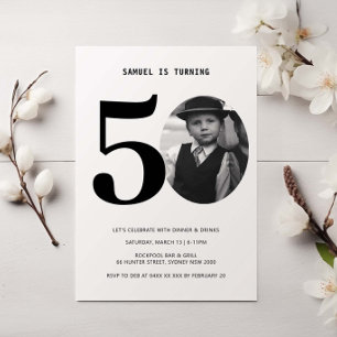 Vintage Play 50:e födelsedagsinbjudan om foto Inbjudningar