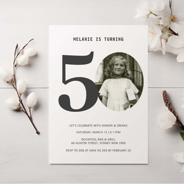 Vintage Play 50:e födelsedagsinbjudan om foto Inbjudningar (Skapare uppladdad)