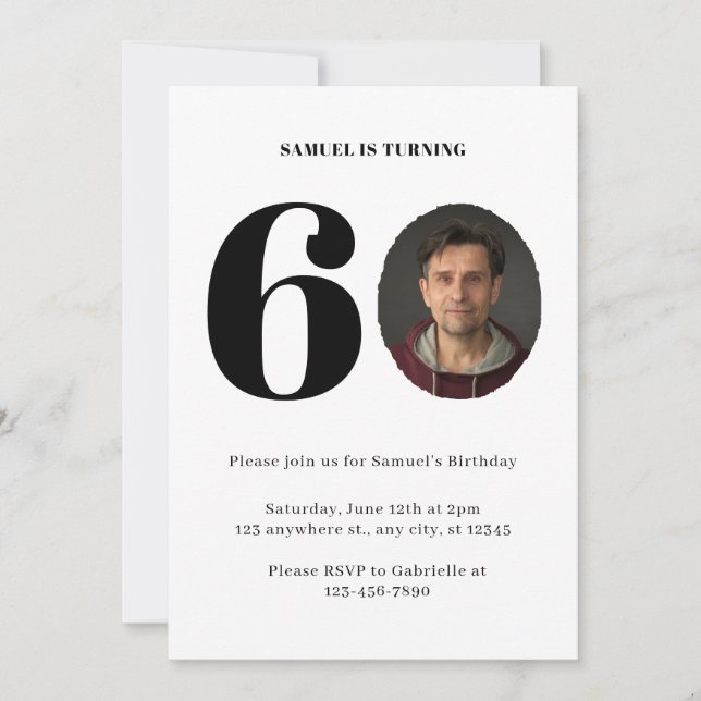 Vintage Play 60:e födelsedag Fotoinbjudan Inbjudningar (Framsida)