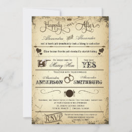 Vintage Playbill Storyline Formal Wedding bjudning Inbjudningar