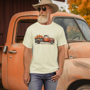 Vintage Plocka up Lastbil Pumpkin Harvest T Shirt