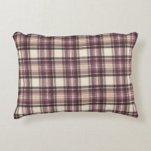 Vintage Plommon Lila & Kräm Rutig Plaid