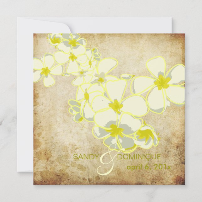 Vintage Plumeria leis/DIY inbjudningar (Framsida)