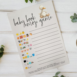 Vintage Plyschdjur Baby Shower Bok Emoji Spel Flygblad