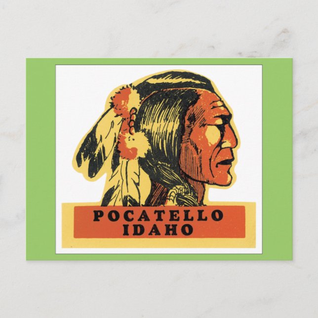 Vintage Pocatello Idaho Vykort (Framsida)