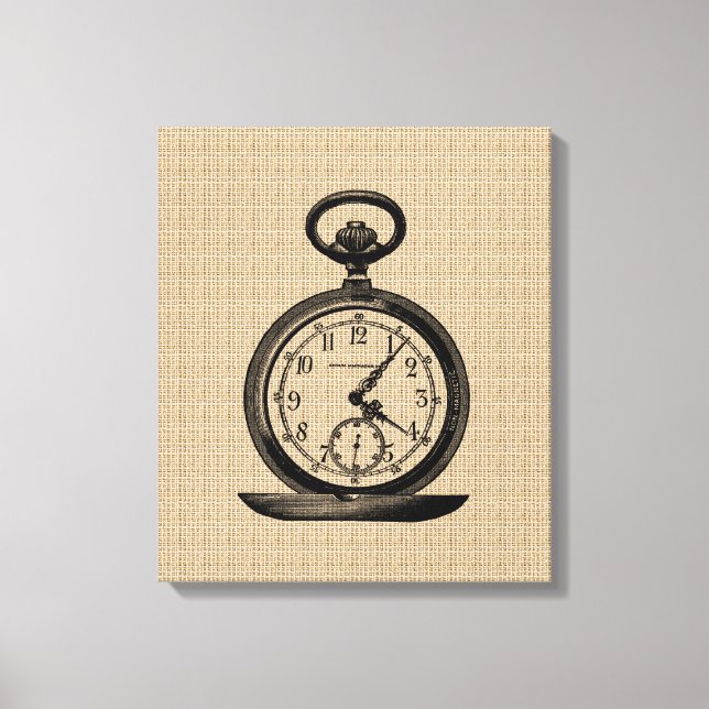 Vintage Pocket Watch på Canvas (Framsida)