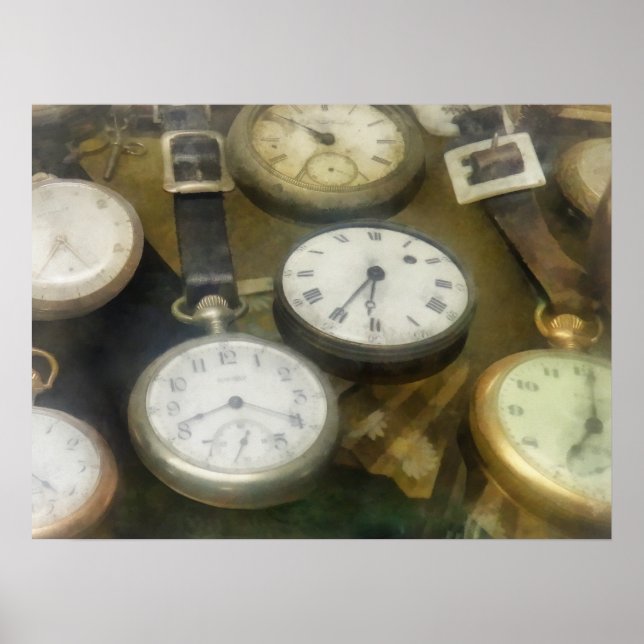 Vintage Pocket Watches Poster (Framsidan)