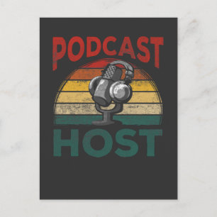 Vintage Podcastvärd Podcasting Streaming Hosting Vykort