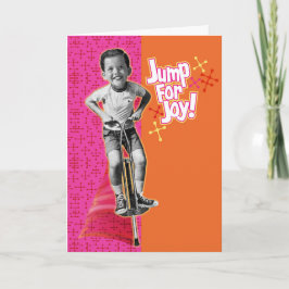 Vintage Pogo Stick - jump för Joy! Retro Birthday Kort