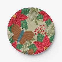 Vintage Poinsettia Grönska Julfest