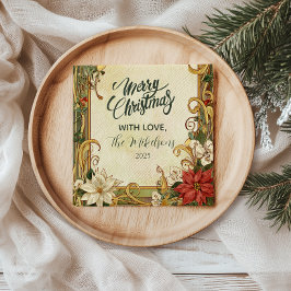 Vintage Poinsettia jul Pappersservett