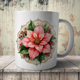 Vintage Poinsettia Knyppling Kaffemugg