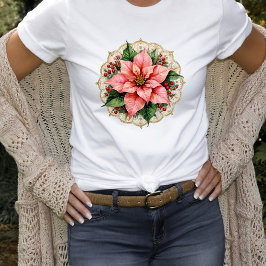 Vintage Poinsettia Spetsduk T Shirt